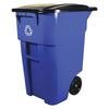 Best Wheeled Trash Cans - RUBBERMAID FG9W2773BLUE 50 gal Rectangular Plastic Recycling Bin Review 