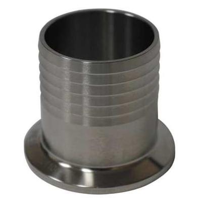 ZORO SELECT EG14RT-6L1.5 1-1/2" Clamp x Hose Barb T316L SS Hose Barb Adapter
