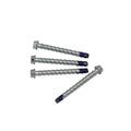 ZORO SELECT 8FGANCHBLT2 Concrete Screw, Flat, 4 in L, Steel Silver Ruspert, 4 PK