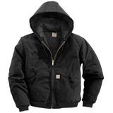 CARHARTT J140-BLK 3XL REG Men's Black Cotton Hooded Duck Jacket size 3XL