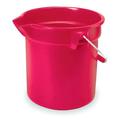 RUBBERMAID COMMERCIAL FG296300RED 2-1/2 gal. Round Bucket, 10-1/4" H, 10 1/2 in