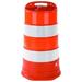 ZORO SELECT 03-780-4HI Traffic Barrel,White/Orange,9 lb.
