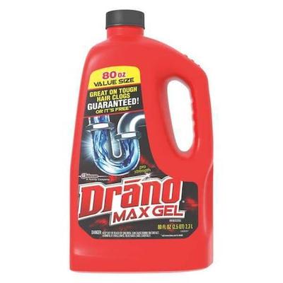DRANO 694772 Gel Clog Remover,Size 80 oz.,PK6