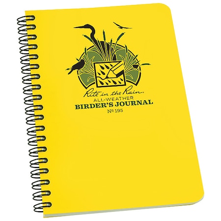 RITE IN THE RAIN 195 Field Book,Birder,4-5/8 x 7In.