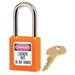 MASTER LOCK 410KAS12ORJ Lockout Padlock,KA,Orange,1-3/4"H,PK12