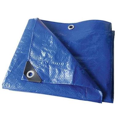 ZORO SELECT 22JC28 11 ft 4 in x 15 ft 6 in Standard Duty 3.2 Mil Tarp, Blue,