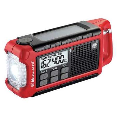 MIDLAND ER210 Emergency Alert Radio,Red/Black,LCD,...