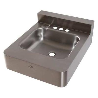DURA-WARE 1953-1-09-GT-H34 Silver Bathroom Sink, Stainless Steel, Wall Mount