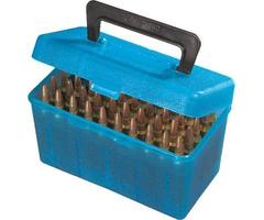 MTM Case-Gard Deluxe SML Rifle Ammo Case 50 Round (H50RS24) - Clear Blue