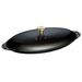 Staub Cast Iron 14.5-inch x 8-inch Covered Fish Pan Cast Iron in Black/Gray | 3.31 H x 7.87 W in | Wayfair 1332125