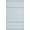 White 24 x 0.35 in Area Rug - Highland Dunes Grice Striped Handmade Flatweave Wool Blue Area Rug Wool | 24 W x 0.35 D in | Wayfair KLM419A-2