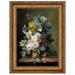 Vault W Artwork Still Life w/ Flowers, 1839 Framed Painting Print on Canvas Canvas, Resin in Green/Yellow | 33 H x 25 W x 2 D in | Wayfair DA4842