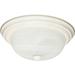 Nuvo Lighting 60222 - 2 Light 13" Round Textured White Alabaster Glass Shade Ceiling Light Fixture (60-222)