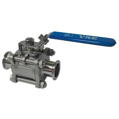 VNE EG90CC-64.0 4" Clamp Stainless Steel Sanitary Ball Valve 2-Way