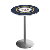 Holland Bar Stool Military 36" Pub Table Wood in Gray | 36 H x 30 W x 30 D in | Wayfair L214S3628Navy