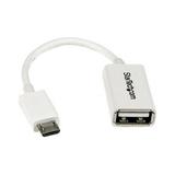 StarTech.com 5in White Micro USB to USB OTG Host Adapter M/F