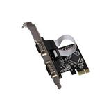SYBA PCI-Express 2-Port DB9 RS232 Serial Card with Low Profile Bracket - RoHS Model SD-PEX15022