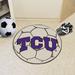 FANMATS NCAA Texas Christian University Soccer 27 in. x 27 in. Non-Slip Indoor Only Mat Synthetics in Indigo | 27 W x 27 D in | Wayfair 2710