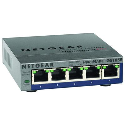 NETGEAR ProSafe Plus 5-Port 10/100/1000 Gigabit Ethernet Switch - GS105E-200NAS