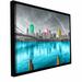 ArtWall Pittsburgh by Revolver Ocelot - Framed Frame Graphic Art on Canvas in Gray/Green | 14 H x 18 W x 2 D in | Wayfair 0oce009a1418p