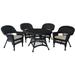 Jeco Inc. Round 4 - Person 44.5" Long Outdoor Dining Set Wicker/Rattan | Wayfair W00202D-A-G-FS006