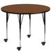 Flash Furniture Goddard Mobile Round Laminate Activity Table w/ Height Adjustable Short Legs Laminate/Metal in Brown | 30.5 H in | Wayfair