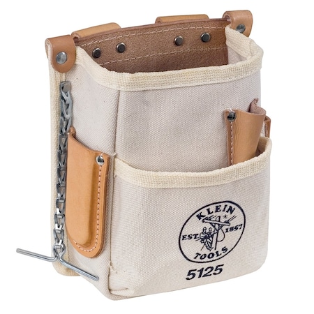 KLEIN TOOLS 5125 Tool Pouch, Tool Pouch, Tan, Canvas, 5 Pockets