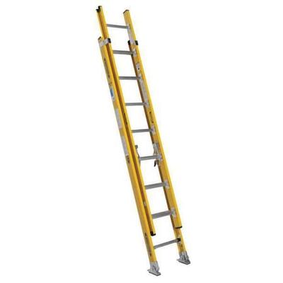 WERNER 7116-2 16 ft Fiberglass Extension Ladder, 375 lb Load Capacity