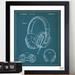 Oliver Gal Headphones 2010 - Picture Frame Graphic Art Paper, Wood in Blue/Green/White | 20 H x 17 W x 0.75 D in | Wayfair 1B00200_15x18_PAPER_FLAT