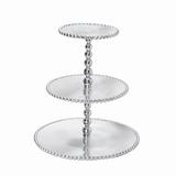 Mariposa String of Pearls Tiered Stand Aluminum in Gray | 9.5 H x 8.75 W in | Wayfair 1166