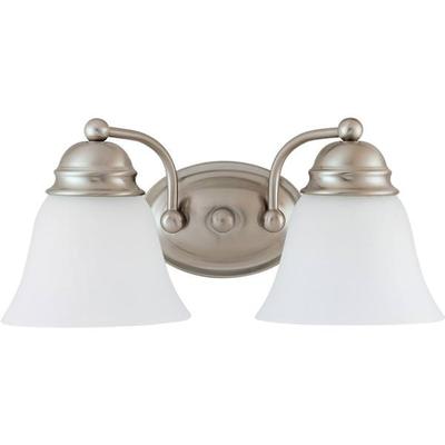 Nuvo Lighting 63265 - 2 Light Brushed Nickel Frosted White Glass Shades Vanity Light Fixture (60-3265)