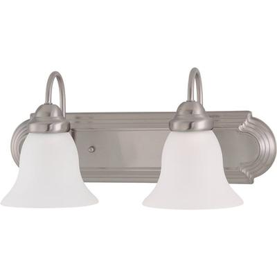 Nuvo Lighting 63322 - 2 Light Brushed Nickel Frosted White Glass Shades Vanity Light Fixture (60-3322)