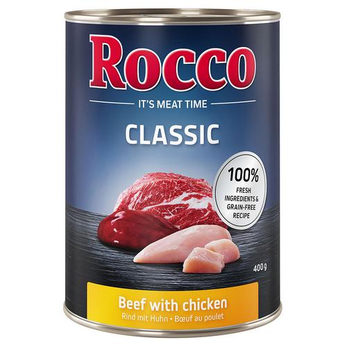 12x400g Classic Rind mit Huhn Rocco Hundefutter nass