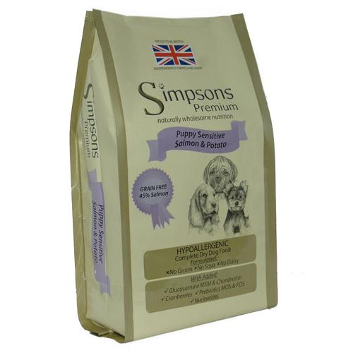 2 x 12 kg Simpsons Premium Puppy Sensitive Hundetrockenfutter mit Lachs & Kartoffel