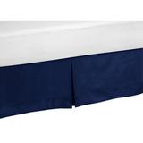 Sweet Jojo Designs Stripe Solid Navy 14" Bed Skirt in Blue | 60 W x 80 D in | Wayfair Skirt-Stripe-BU-GR-Q