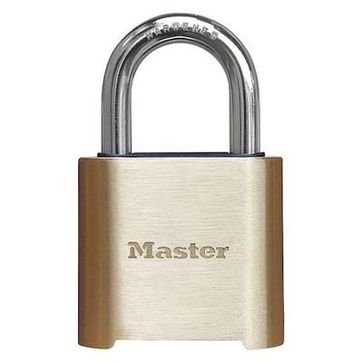 MASTER LOCK 975DCOM Combination Padlock, Bottom, Gold/Silver