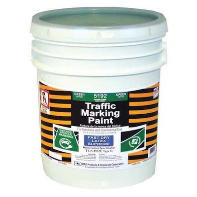 RAE 5192 Traffic Zone Marking Paint, 5 Gal., Green, Latex Acrylic -Based