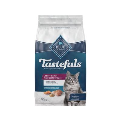 Blue Buffalo Tastefuls Hairball Control Natural Chicken & Brown Rice Recipe Adult 7+ Dry Cat Food, 7-lb bag