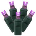 Vickerman 202906 - 50 Light 25' Green Wire Purple Wide Angle LED Miniature Christmas Light String Set with 6" Spacing (X6G6706T)