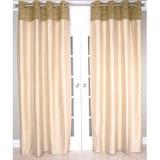 India's Heritage Striped Semi-Sheer Grommet Single Curtain Panel Silk in Brown | 108 H in | Wayfair P137 Beige/coffee 108