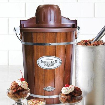 Nostalgia Electric Bucket Ice Cream Maker w/ Easy-...