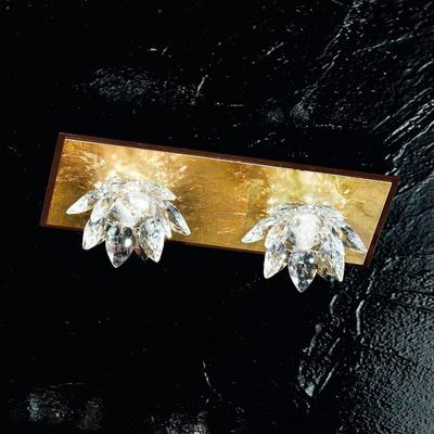 Kögl Fiore-Deckenleuchte m. Blattgold u. Kristall, 2-fl