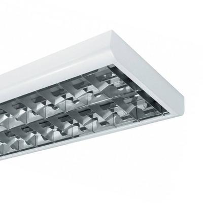 EGG Sehr flache Rasteranbauleuchte T8 BAP 58 W 2-flg. RABL, weiß / opal, für Arbeitszimmer / Büro, Metall, Deckenlampe Image