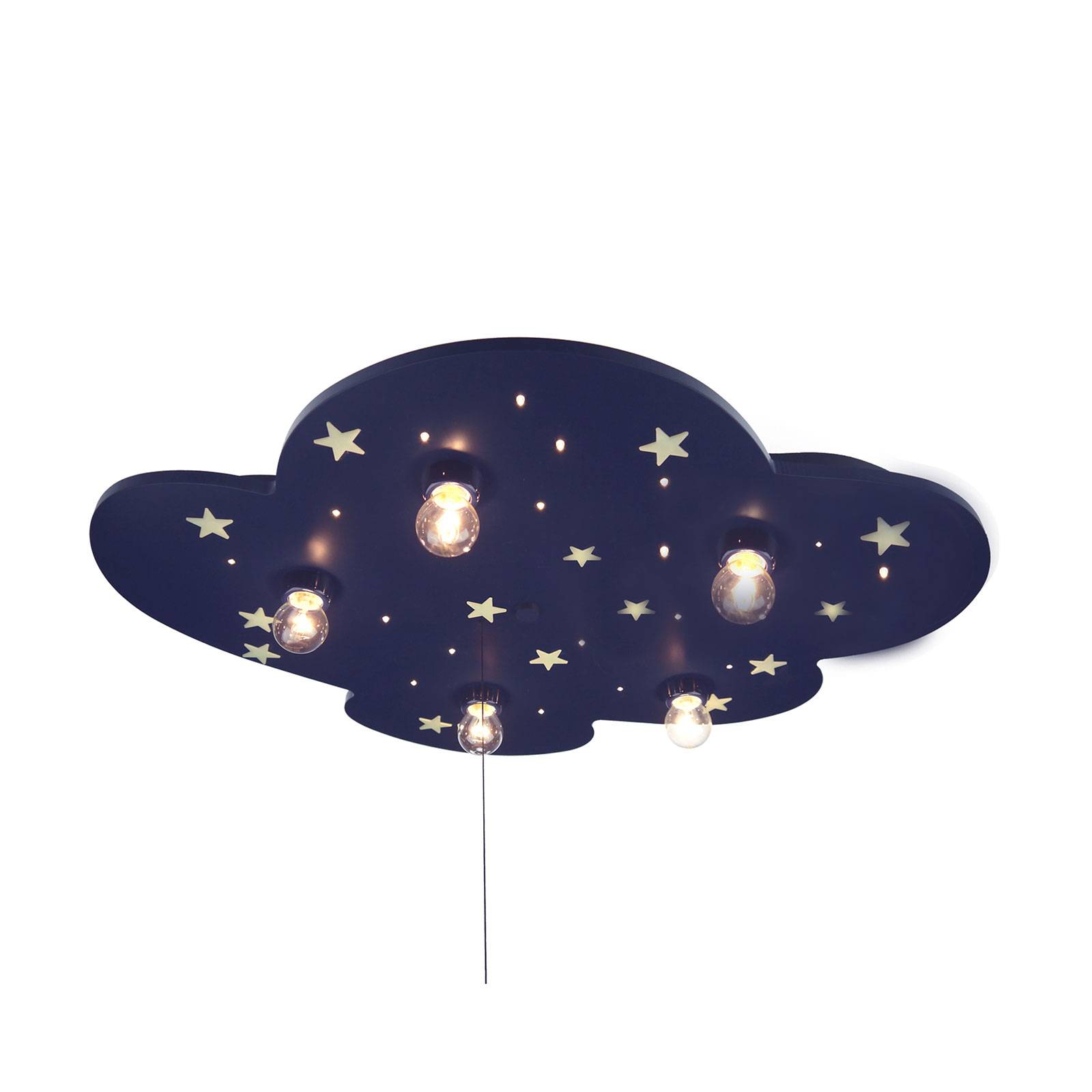 Niermann Standby Deckenlampe WOLKE, blau, für Kinderzimmer, Holz, Deckenlampe