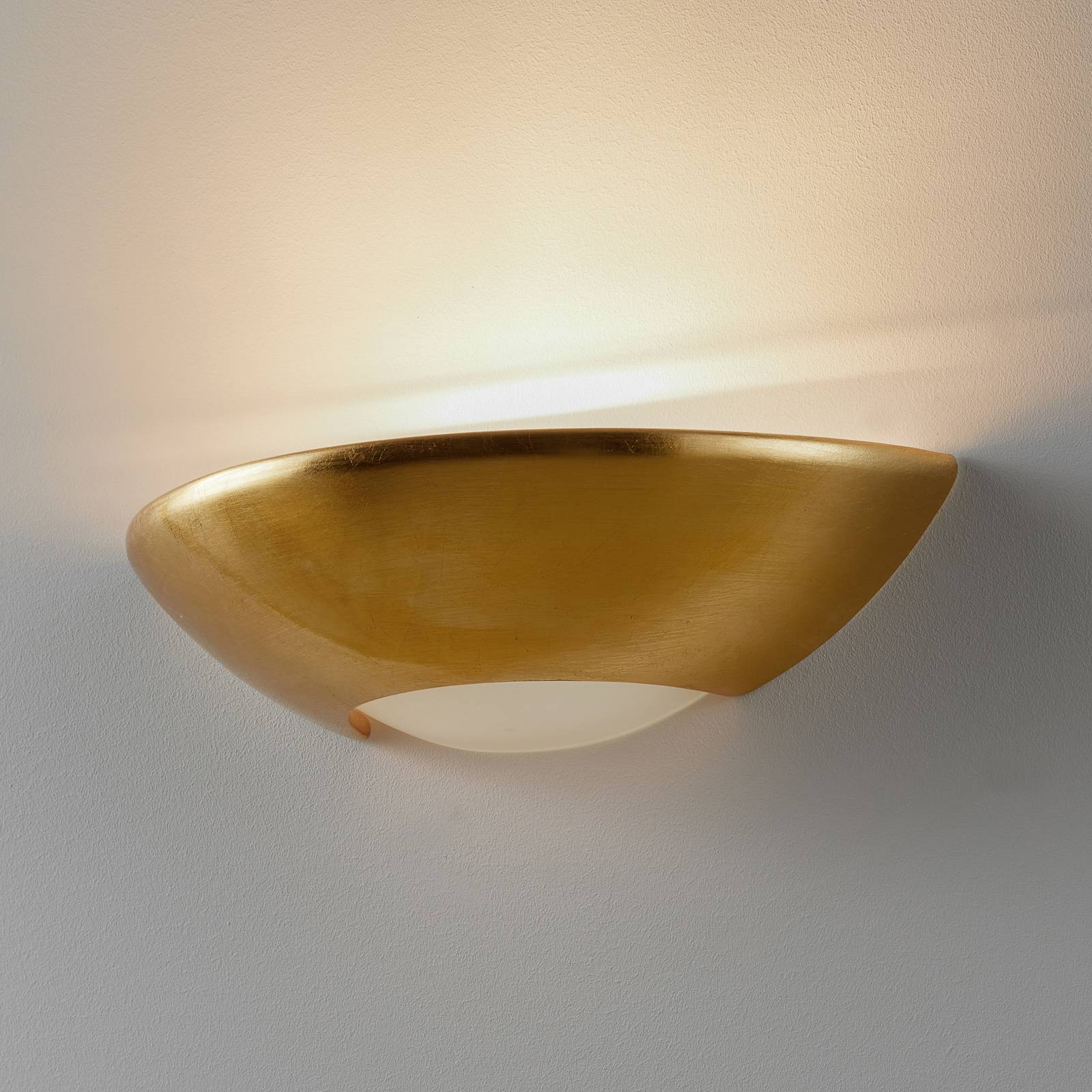 Holländer Wandfluter MATTEO, dimmbar, messing / gold, für Wohn- / Esszimmer, Keramik, Modern, Wandleuchte, Wandlampe Innen