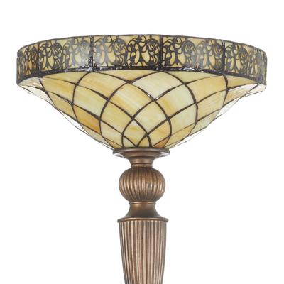Clayre&Eef Tiffany Stehlampe DIAMOND, braun / rost, für Wohn- / Esszimmer, Glas, Tiffany, Stehlampe