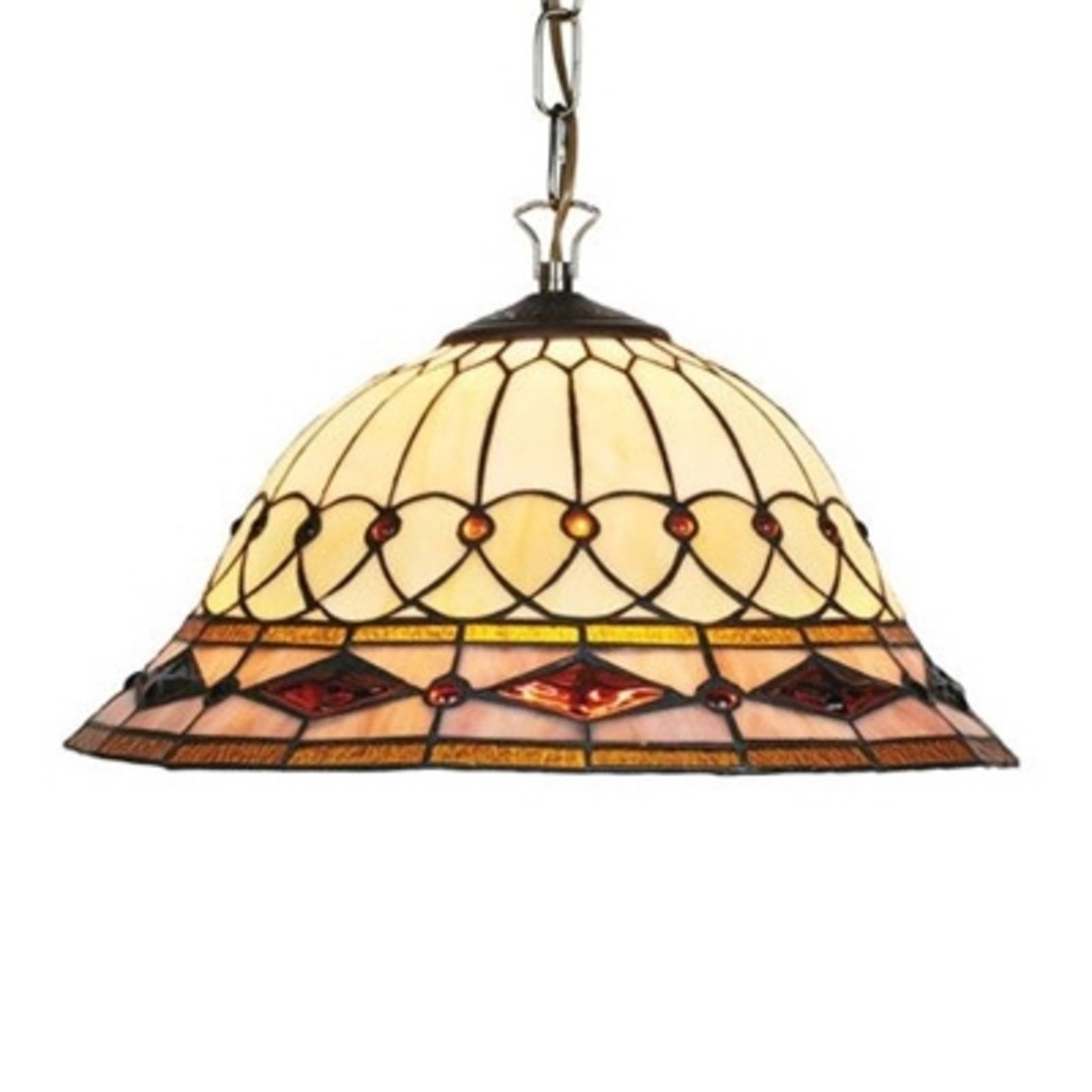 Artistar Tiffany Hängelampe KASSANDRA, dimmbar, Multicolour, für Wohn- / Esszimmer, Glas, Tiffany, Pendelleuchte