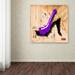 Trademark Fine Art "Suede Heel Purple" by Roderick Stevens Graphic Art on Wrapped Canvas in Black | 35 H x 35 W x 2 D in | Wayfair RS972-C3535GG