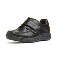 Kickers Junior Boy's Reasan Single Strap Black Leather School Shoes, Black, 13 UK Child