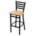 Holland Bar Stool 400 Jackie Bar & Counter Stool Wood/Metal in Black/Blue/Brown | 39 H in | Wayfair 40025BWNatOak